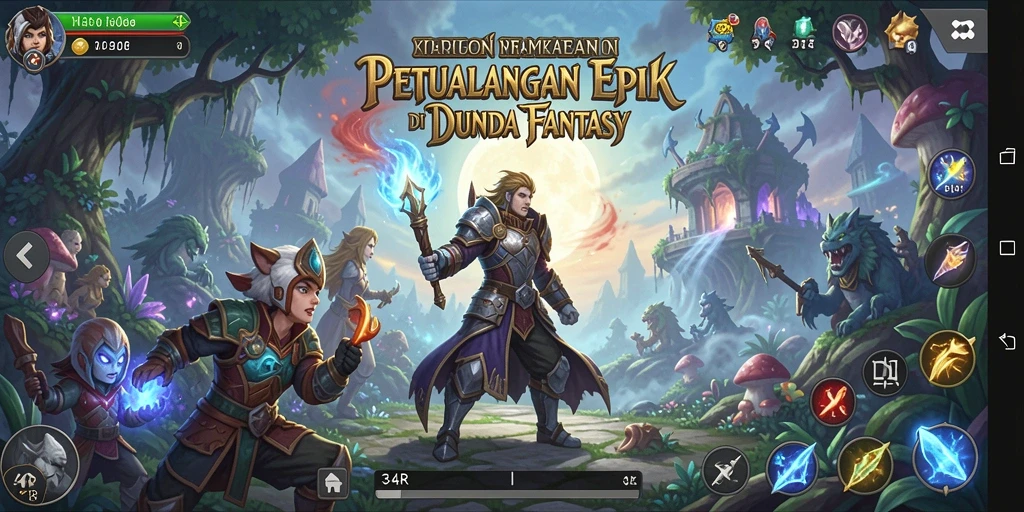 Screenshot gameplay 34R menampilkan aksi pertempuran yang seru.