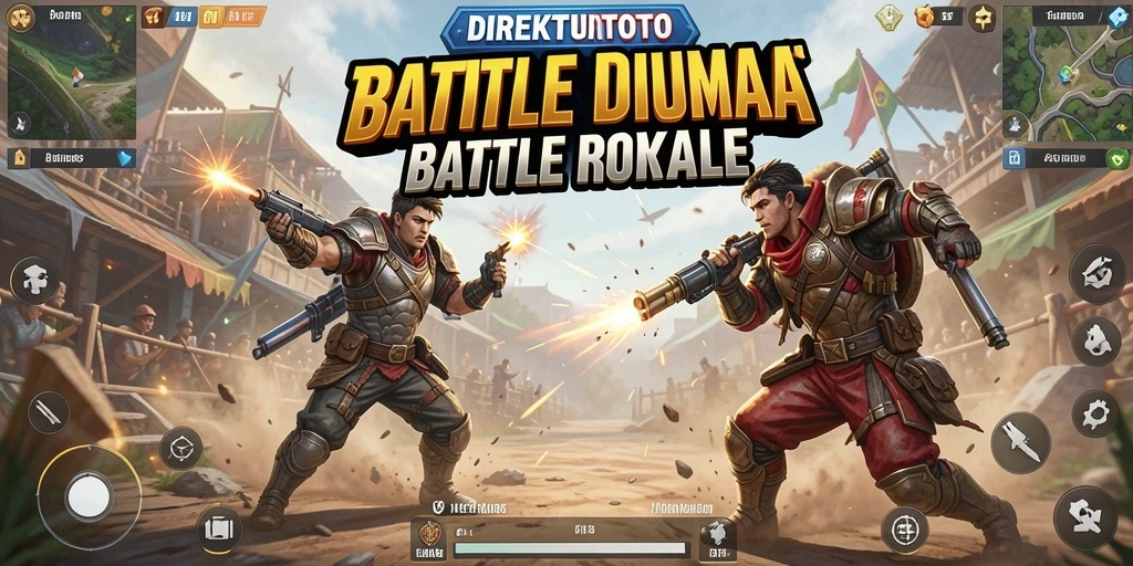 Tampilan gameplay intense di arena Battle Royale DIREKTURTOTO