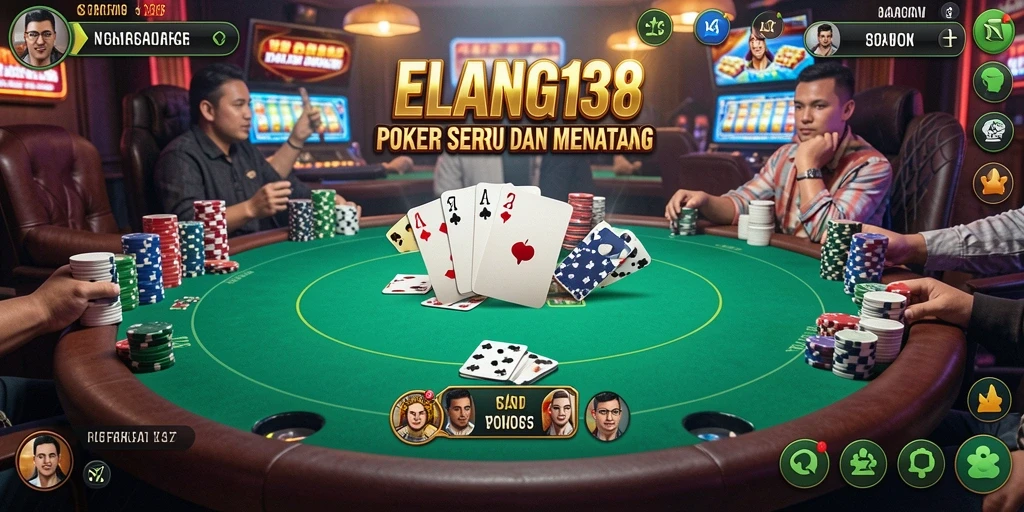 Tampilan gameplay Poker yang menegangkan di ELANG138.
