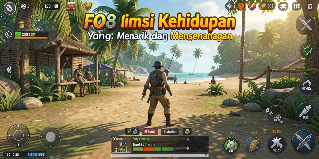 Tampilan gameplay menarik di dunia simulasi FO8 yang penuh warna.