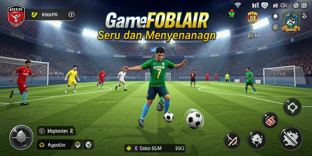 Gameplay KKRP yang mendebarkan dengan aksi sepak bola intens.