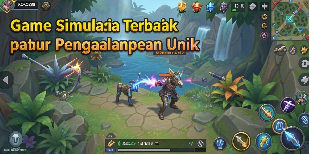 Screenshot gameplay KOKO288 menampilkan dunia simulasi yang mendetail dan interaktif.