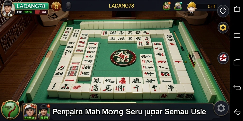 Tampilan gameplay menarik dari LADANG78 yang menunjukkan keseruan Mahjong.