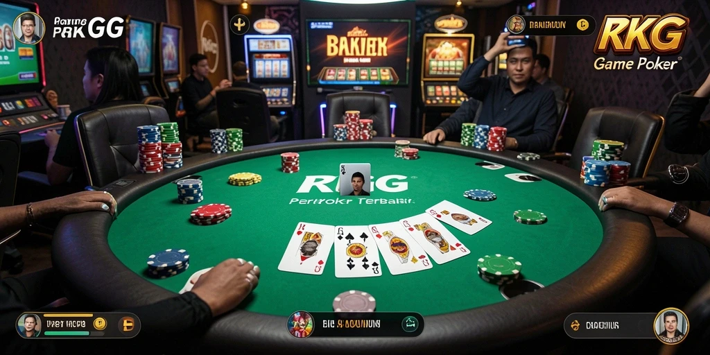 Tampilan menarik dari gameplay Poker dalam RKGG yang mendebarkan.