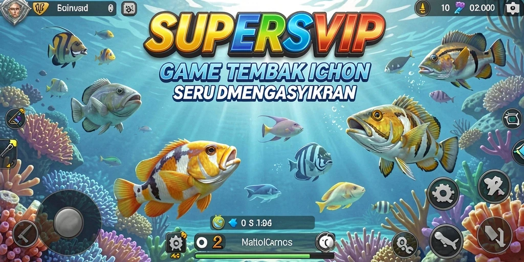 Tampilan seru dari gameplay Tembak Ikan SUPERSVIP yang menghibur.